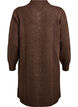 Robe courte en maille avec col polo et boutons, Marron, Packshot image number 1