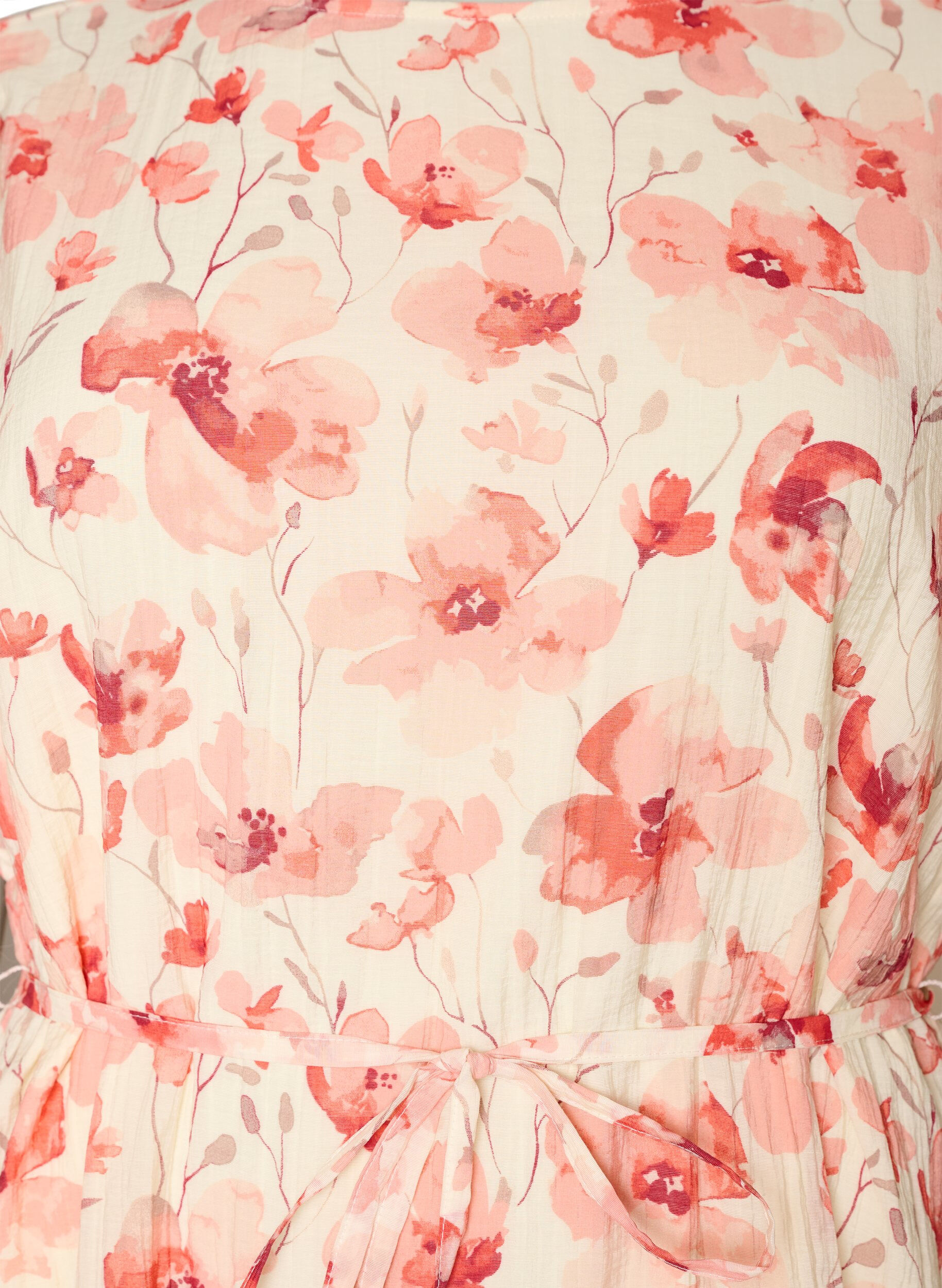 ZizziRobe longue avec manches papillon et taille &agrave; nouer, Rose, Packshot image number 2