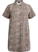Robe chemise courte en jean avec imprimé serpent, Marron, Packshot image number 0