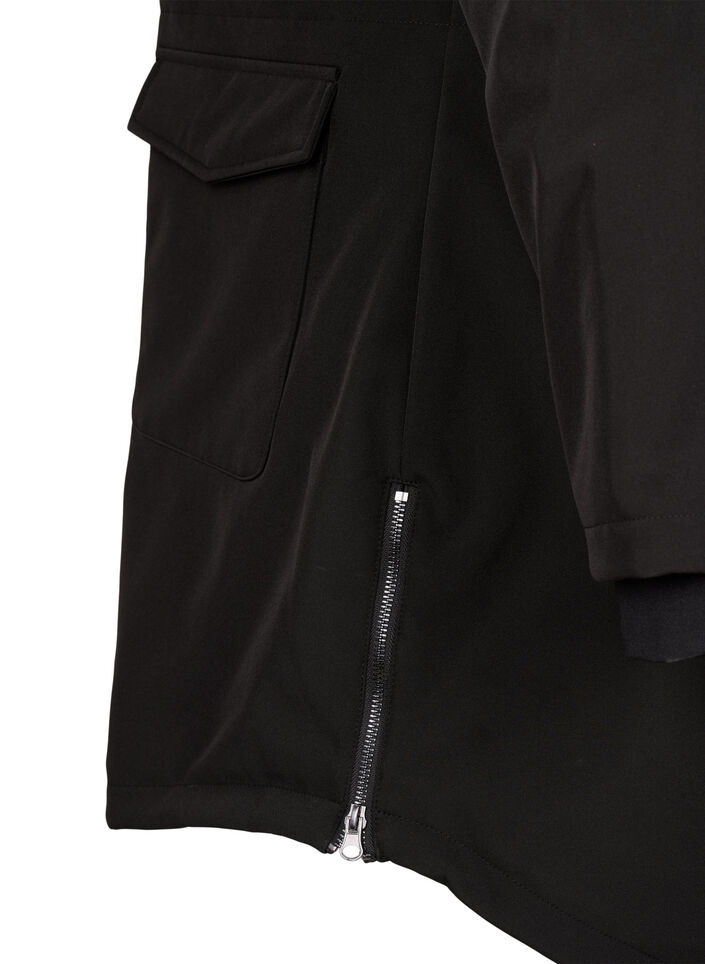 Veste softshell r&eacute;sistante &agrave; l'eau avec doublure matelass&eacute;e, Noir, Packshot image number 4
