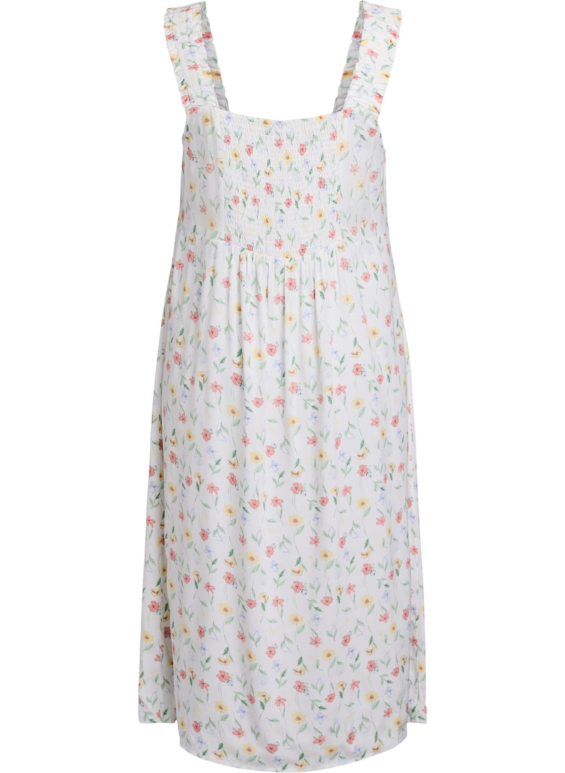 ZizziRobe d'&eacute;t&eacute; avec bretelles larges, Blanc, Packshot image number 1