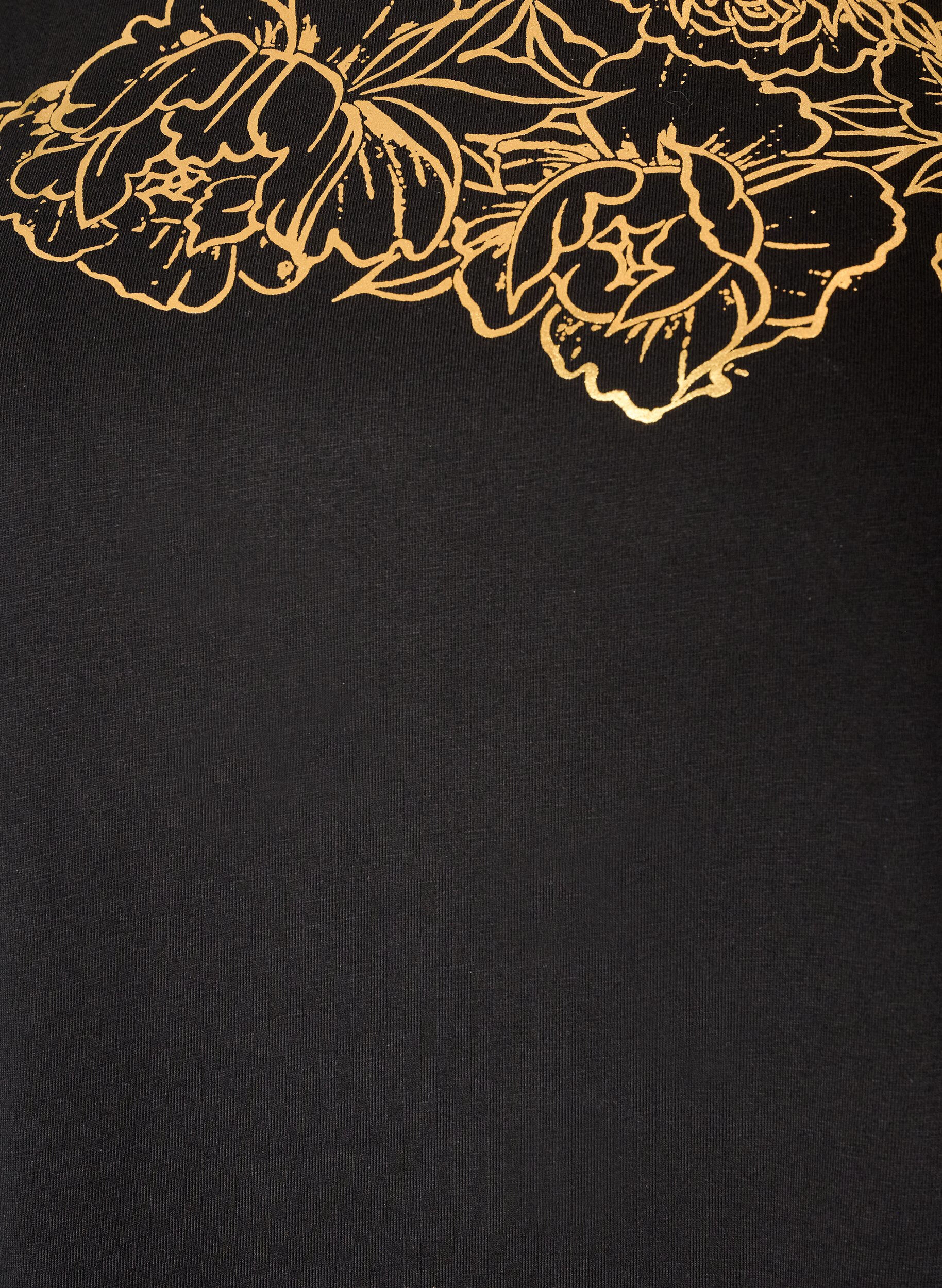 ZizziT-shirt en coton &agrave; imprim&eacute; floral, Noir, Packshot image number 2