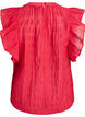 Blouse sans manches textur&eacute;e avec volants, Rouge, Packshot image number 1