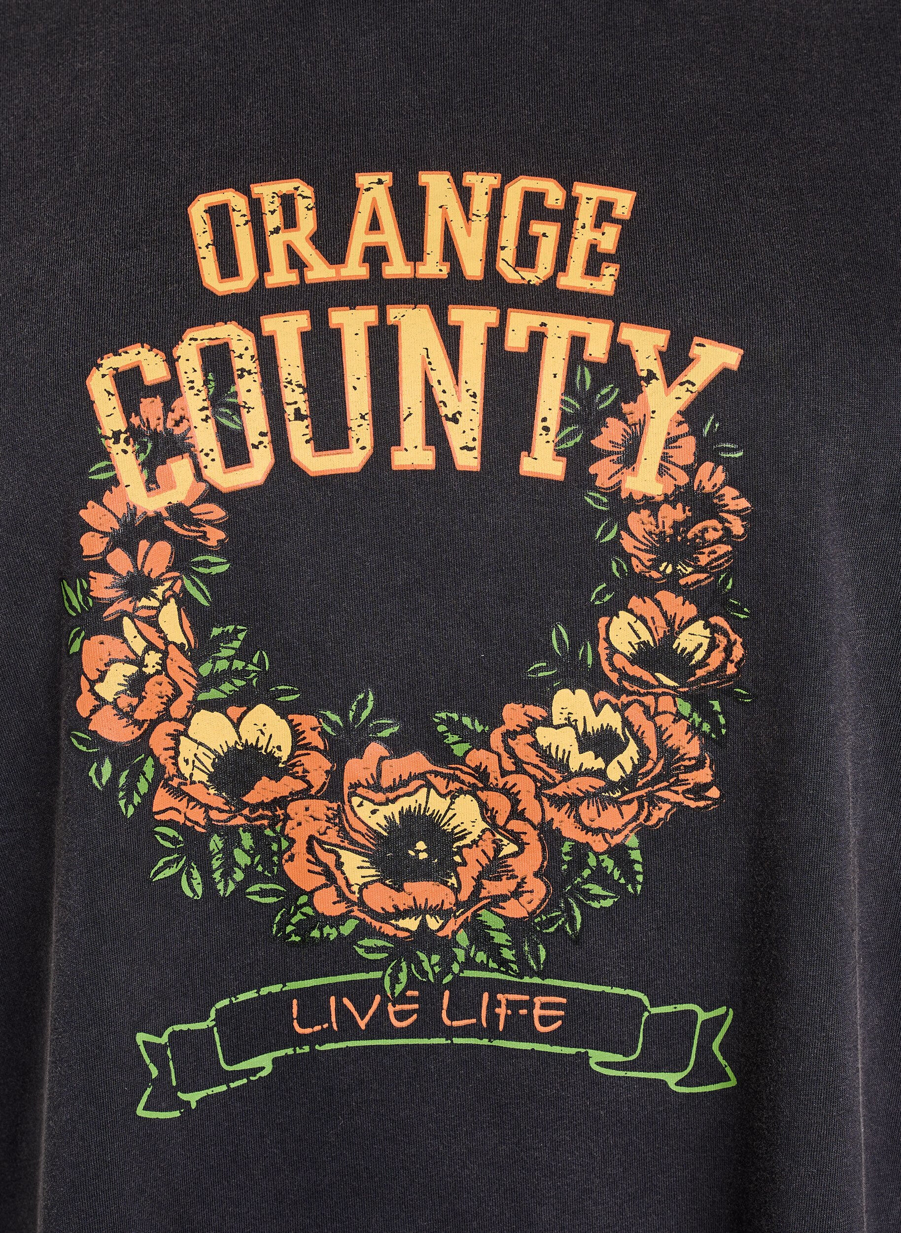 Zizzi T-shirt en coton biologique avec une impression cool, Gris anthracite, Packshot image number 2