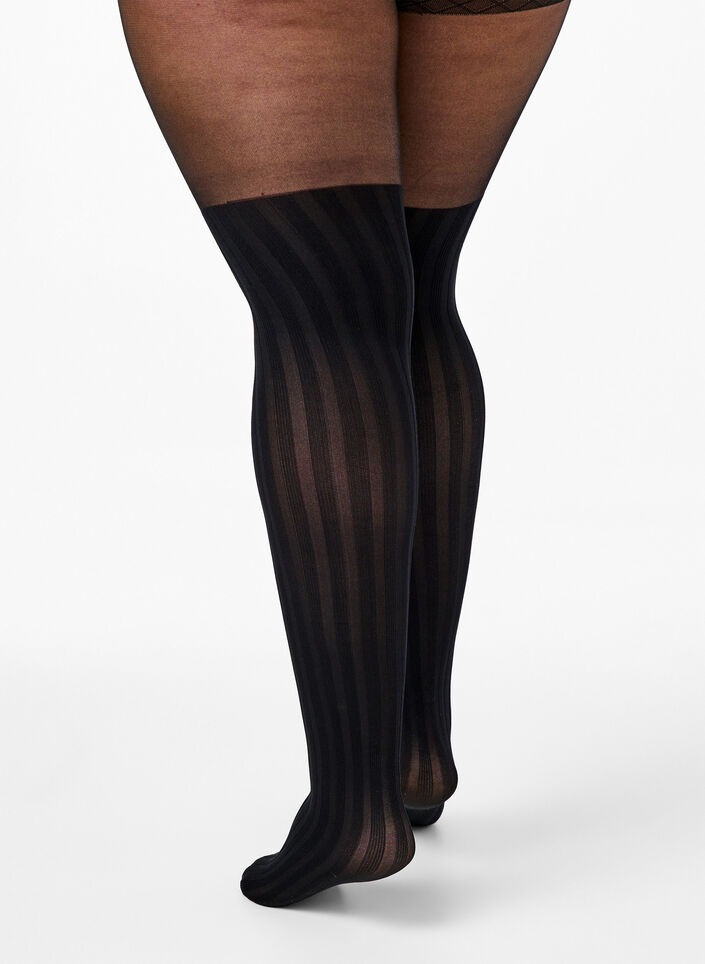 Collants effet cuissardes 50 deniers, Black, Packshot image number 1