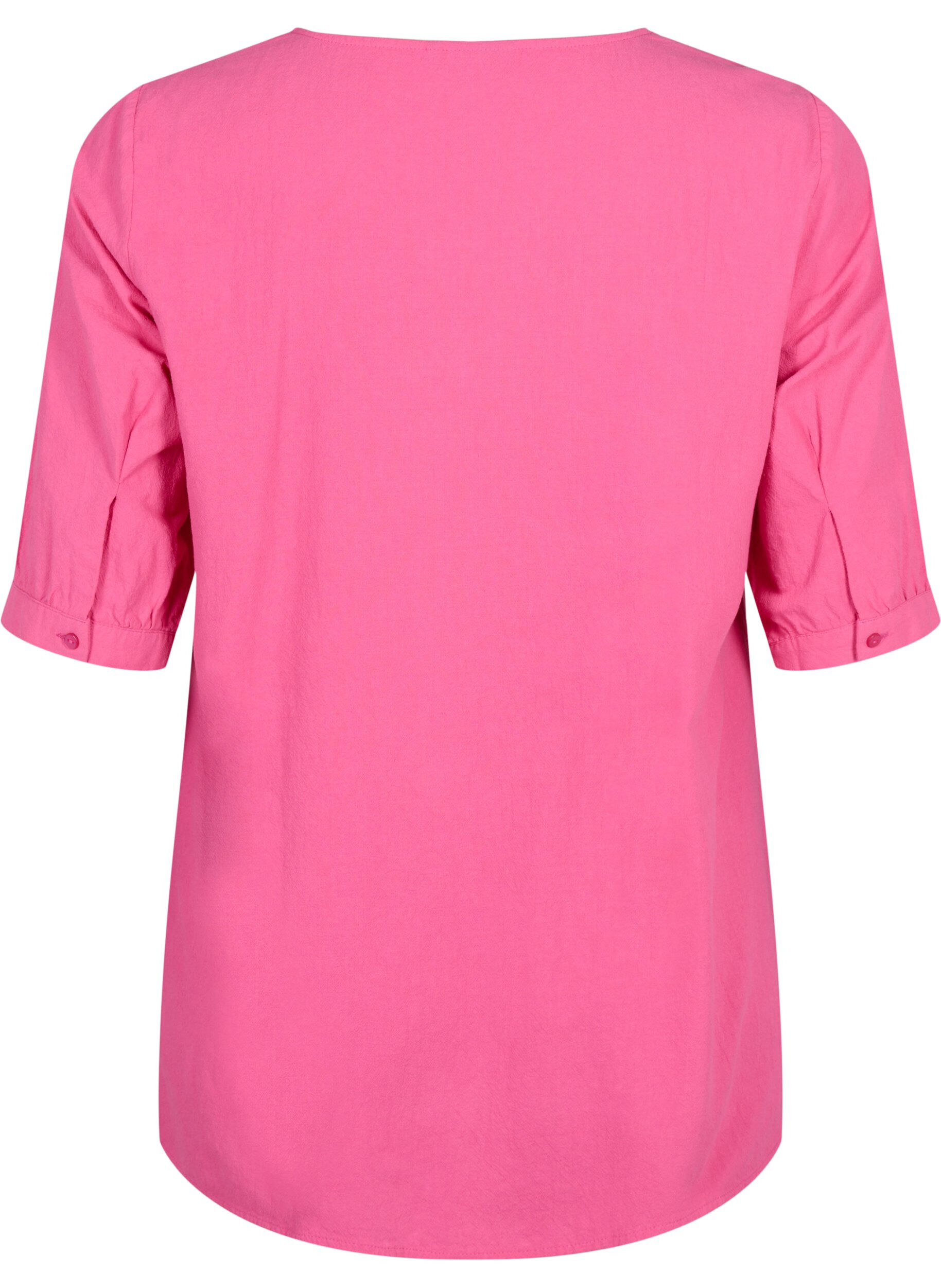 Zizzi FLASH - Blouse en coton &agrave; manches mi-longues, Raspberry Rose, Packshot image number 1