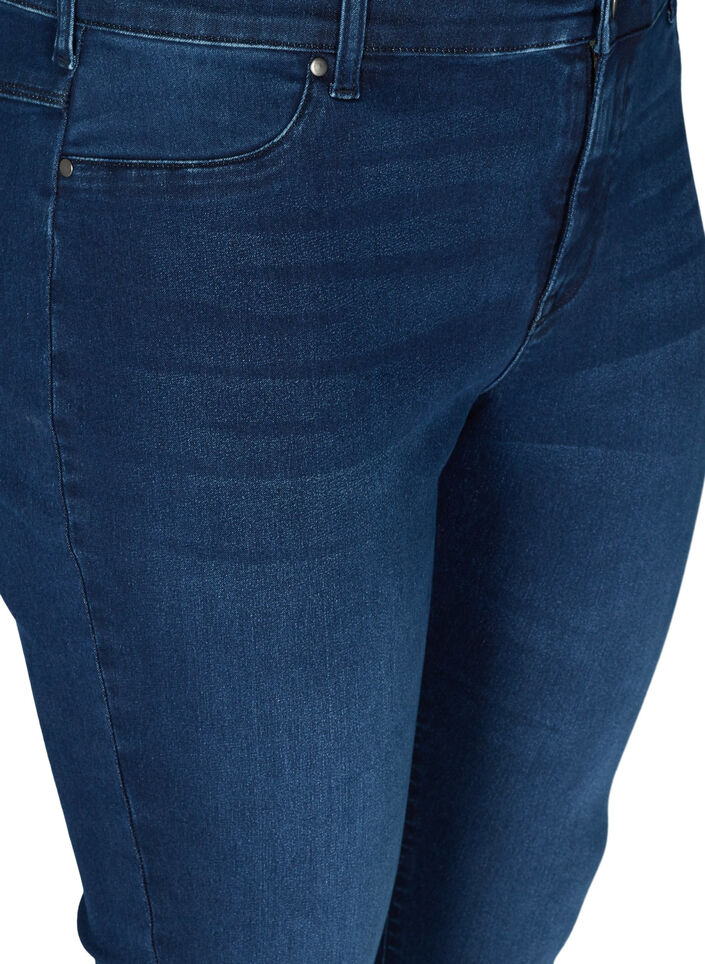Jeggings en coton m&eacute;lang&eacute;, Dark blue denim, Packshot image number 2