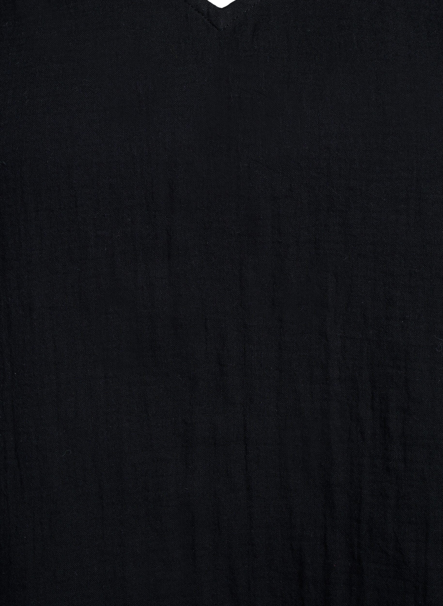 ZizziTop sans manches en mousseline de coton avec volants, Noir, Packshot image number 2