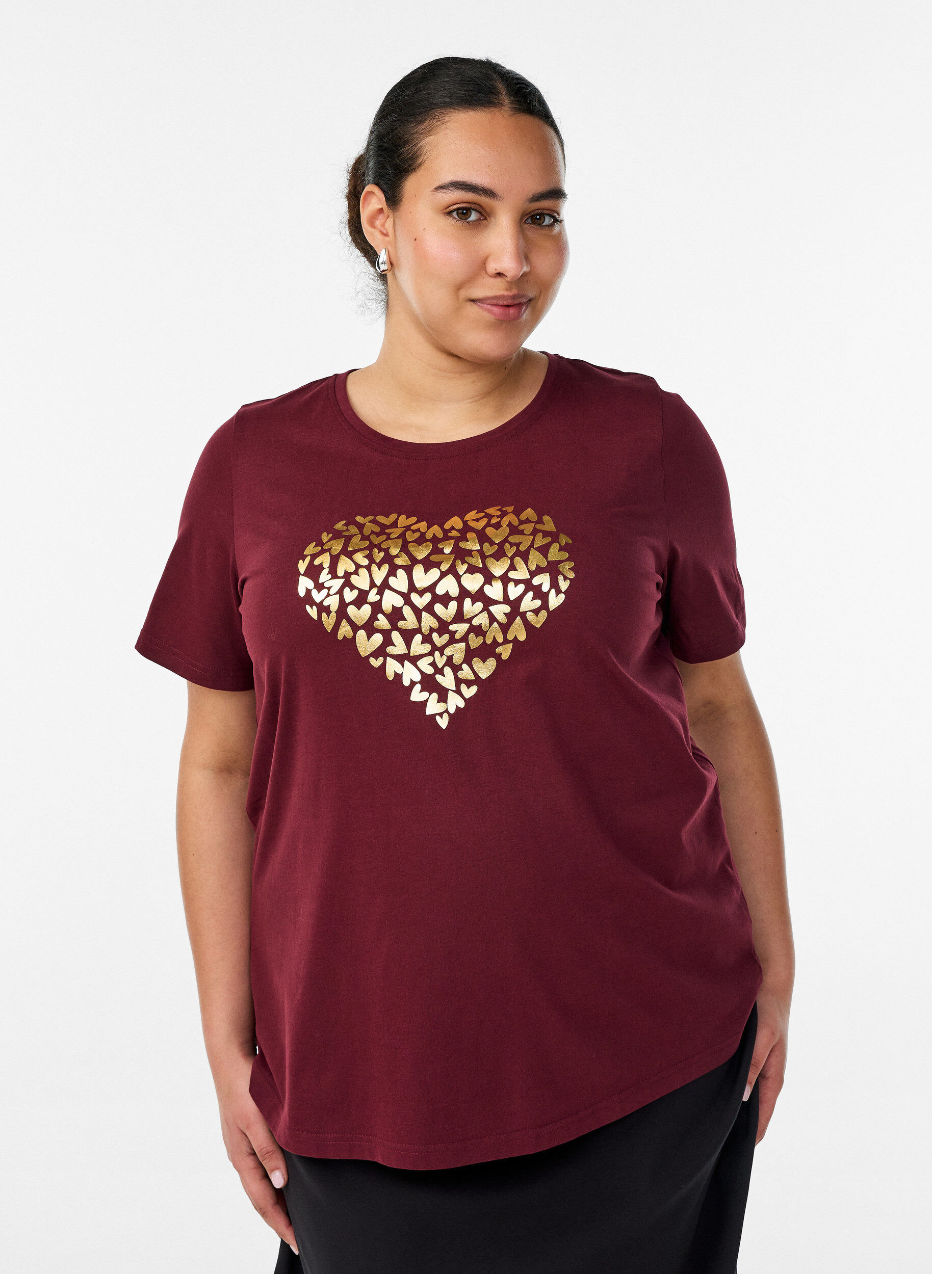 T-shirt imprim&eacute;, Bordeaux, Model