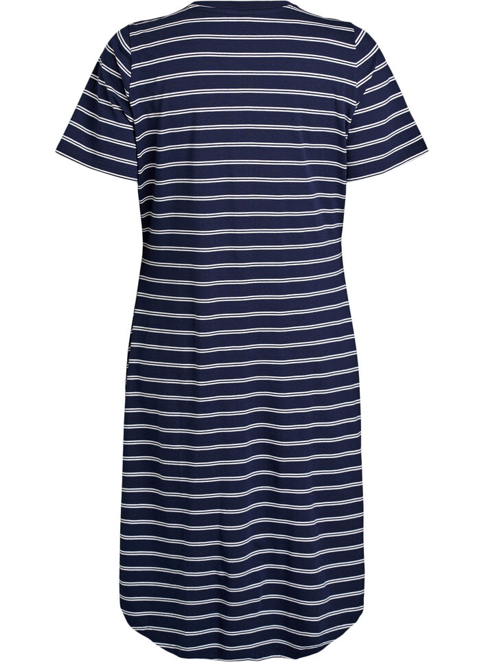 Robe en coton avec d&eacute;tail torsad&eacute;, Bleu, Packshot image number 1