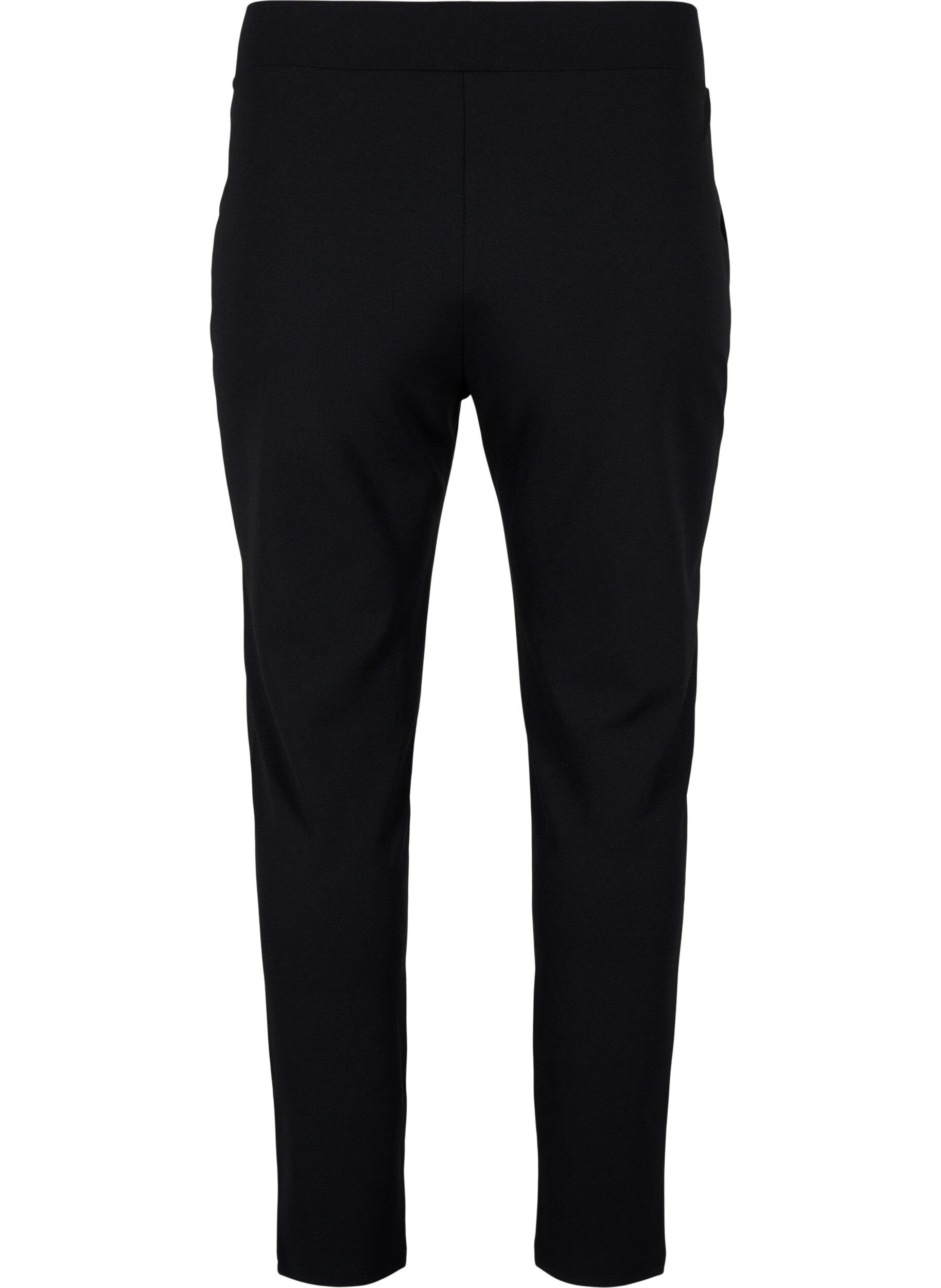 Zizzi Pantalon avec poches et boutons fantaisie, Noir, Packshot image number 1
