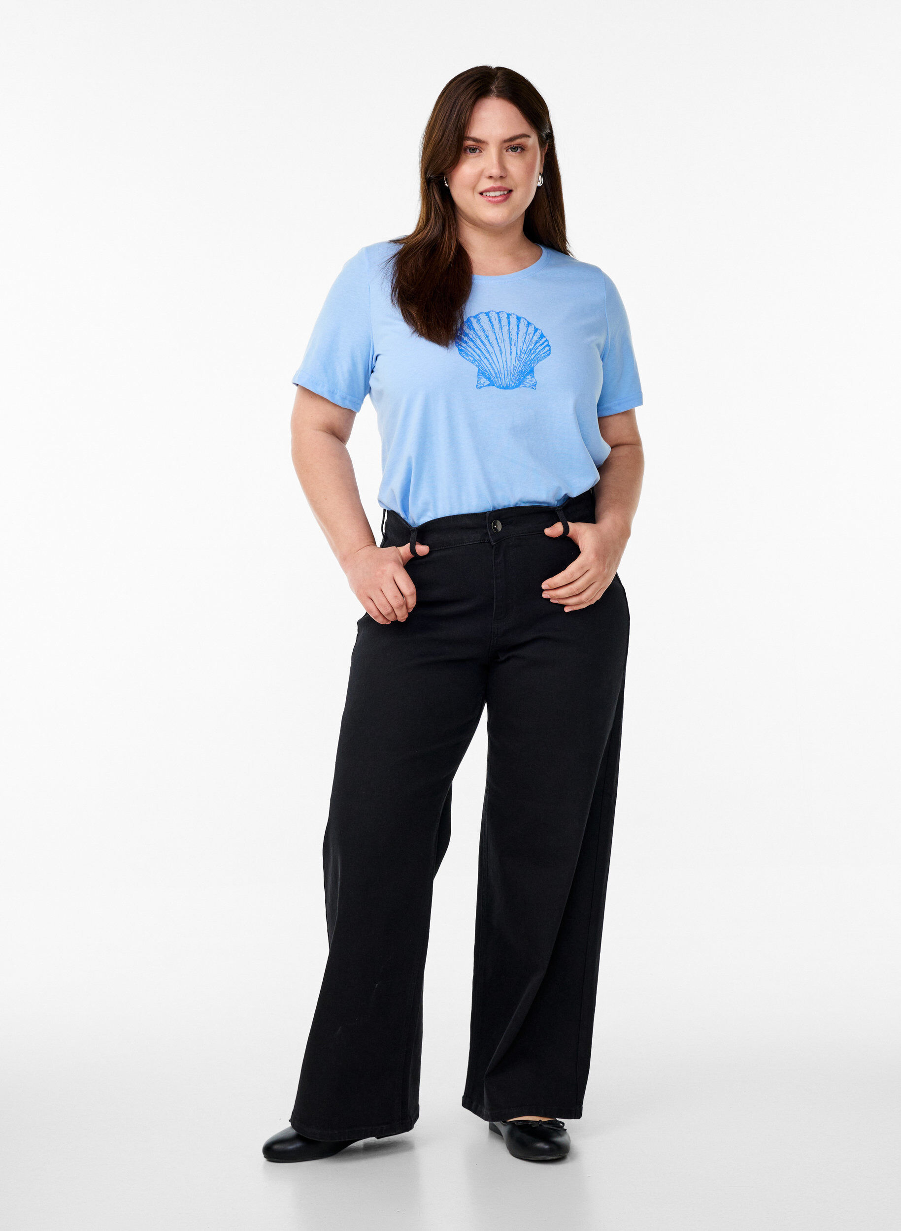 Zizzi FLASH &ndash; T-shirt avec motif, Bleu Clair, Model image number 1