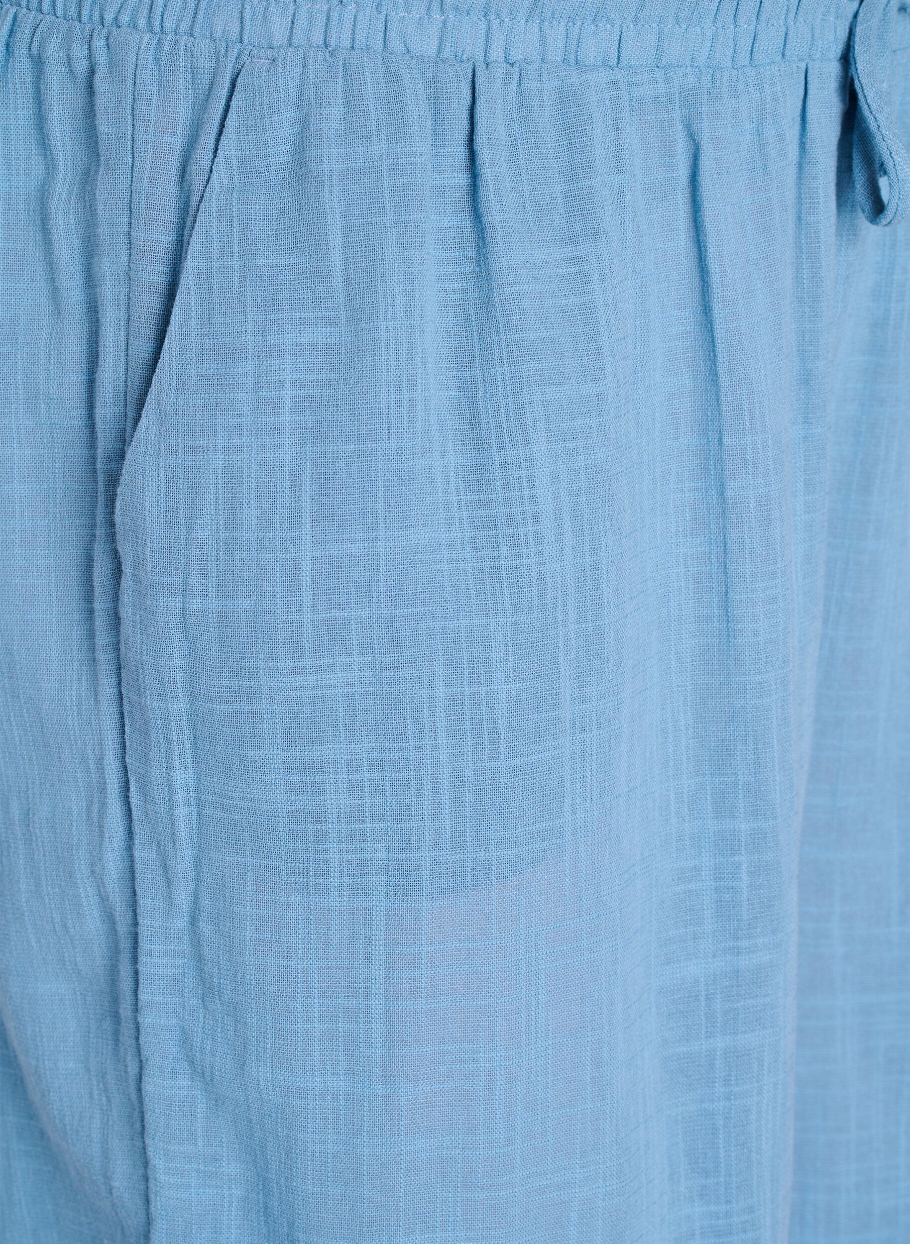 Zizzi FLASH - Pantalon coupe droite avec taille haute, Bleu, Packshot image number 2