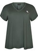 Loose training t-shirt with V-neck, Vert fonc&eacute;, Packshot image number 0