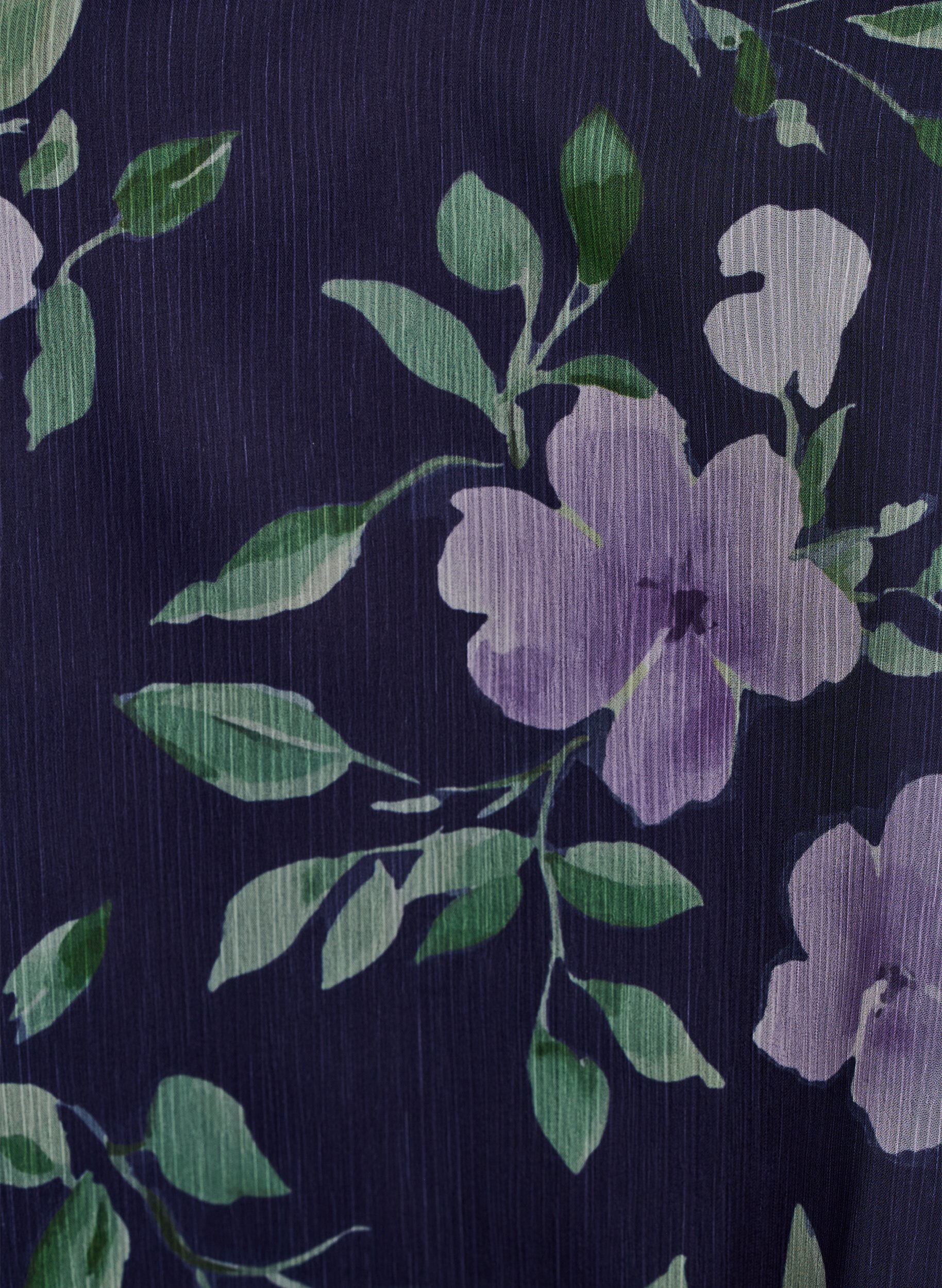 ZizziChemisier en mousseline avec imprim&eacute; floral et manches longues, Bleu, Packshot image number 2