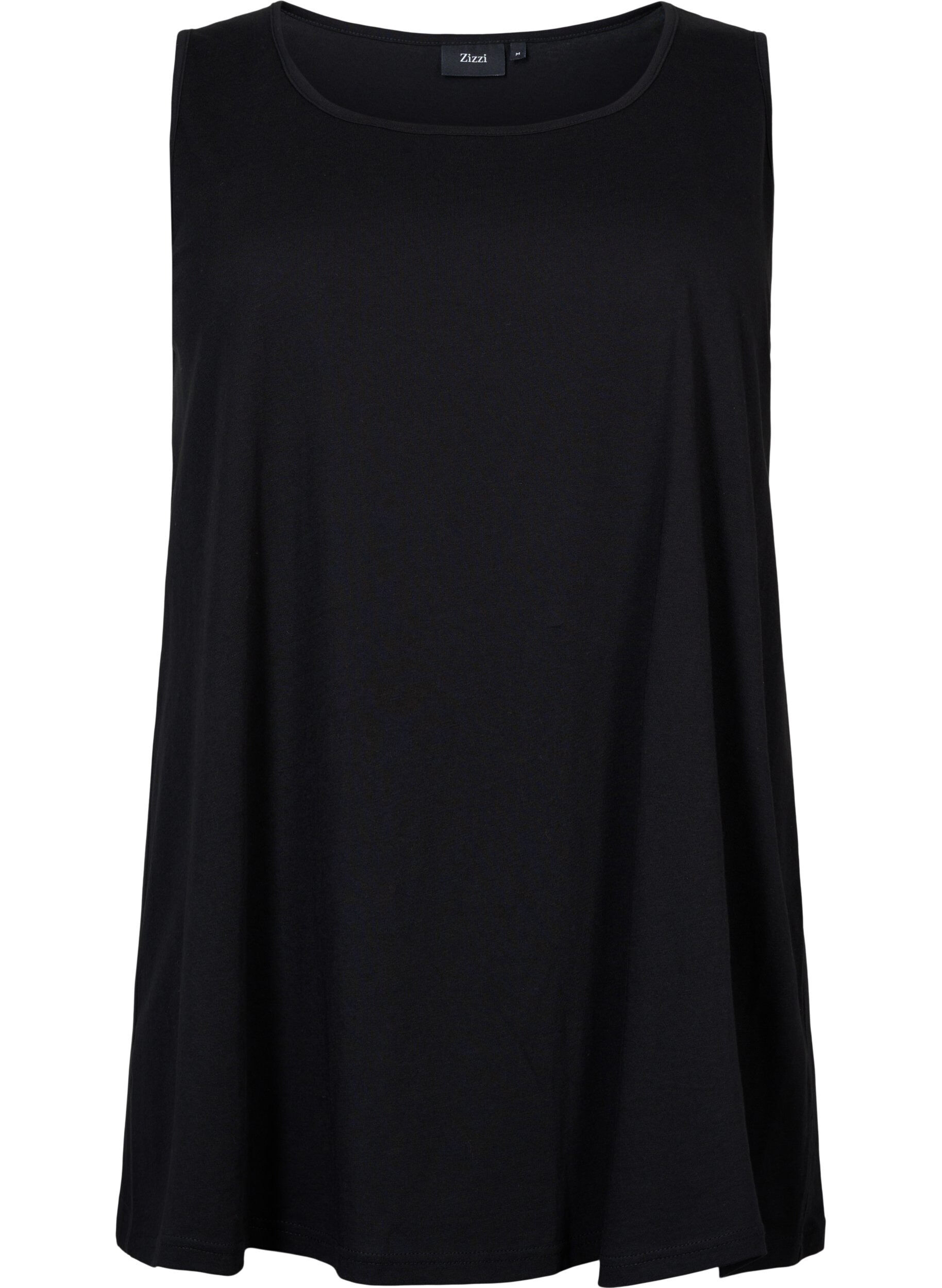 Zizzi Top en coton avec forme en A, Noir, Packshot image number 0