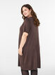 Robe mi-longue en maille avec manches courtes, Marron, Model image number 2
