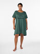 Chemise de nuit &agrave; manches courtes en coton biologique, Vert fonc&eacute;, Model image number 1