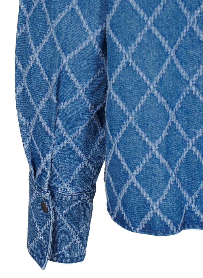 Chemise en jean look destroy, Blue Denim, Packshot image number 3