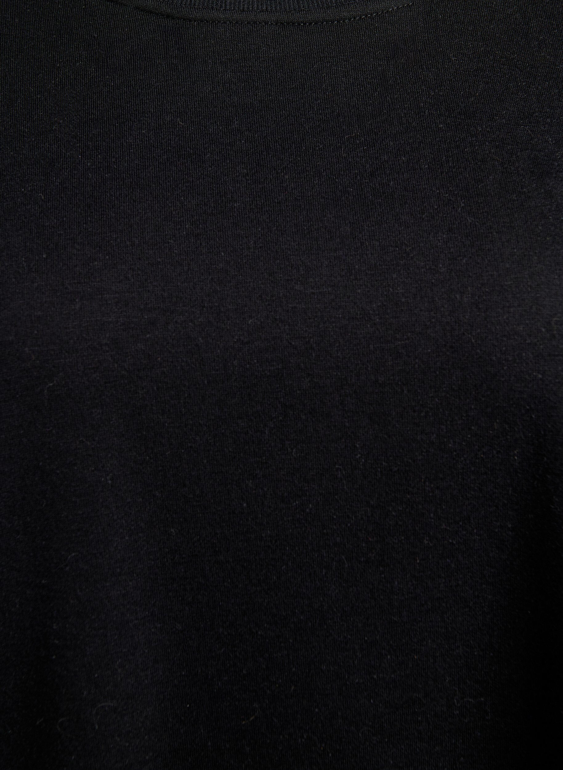 Zizzi Robe sweat mi-longue avec franges, Noir, Packshot image number 2