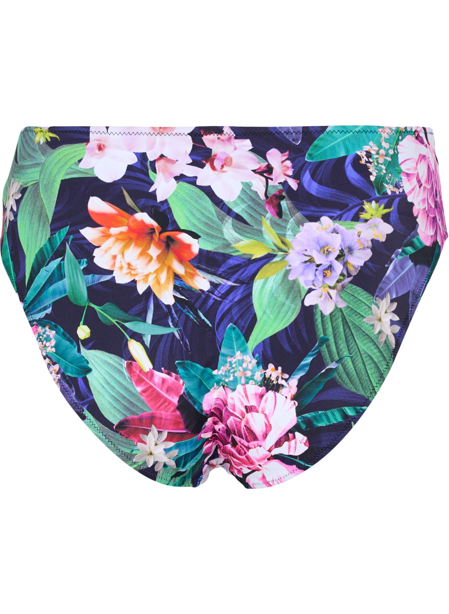 Zizzi Culotte de bikini &agrave; taille haute, Flower Print, Packshot image number 1