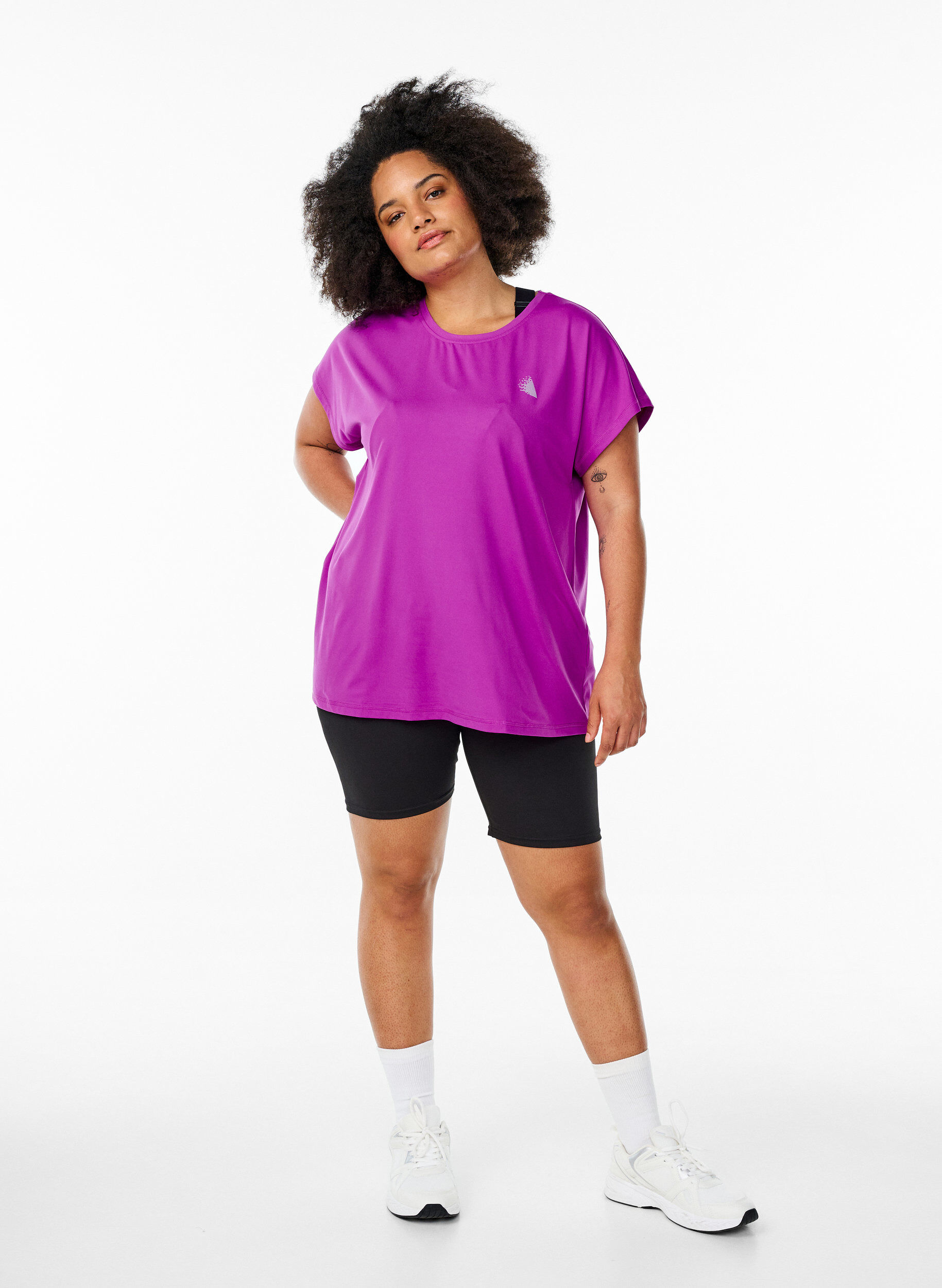ZizziT-shirt de sport couleur unie, Violet, Model image number 1