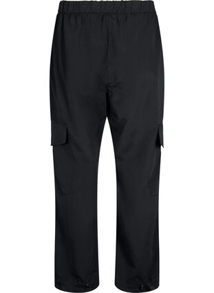Pantalon cargo court avec élastique réglable, Black, Packshot image number 1