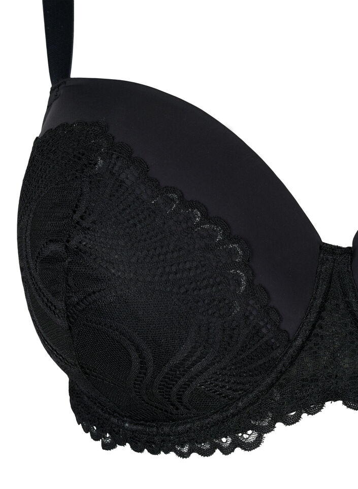 Soutien-gorge à armatures moulées en dentelle, Noir, Packshot image number 2