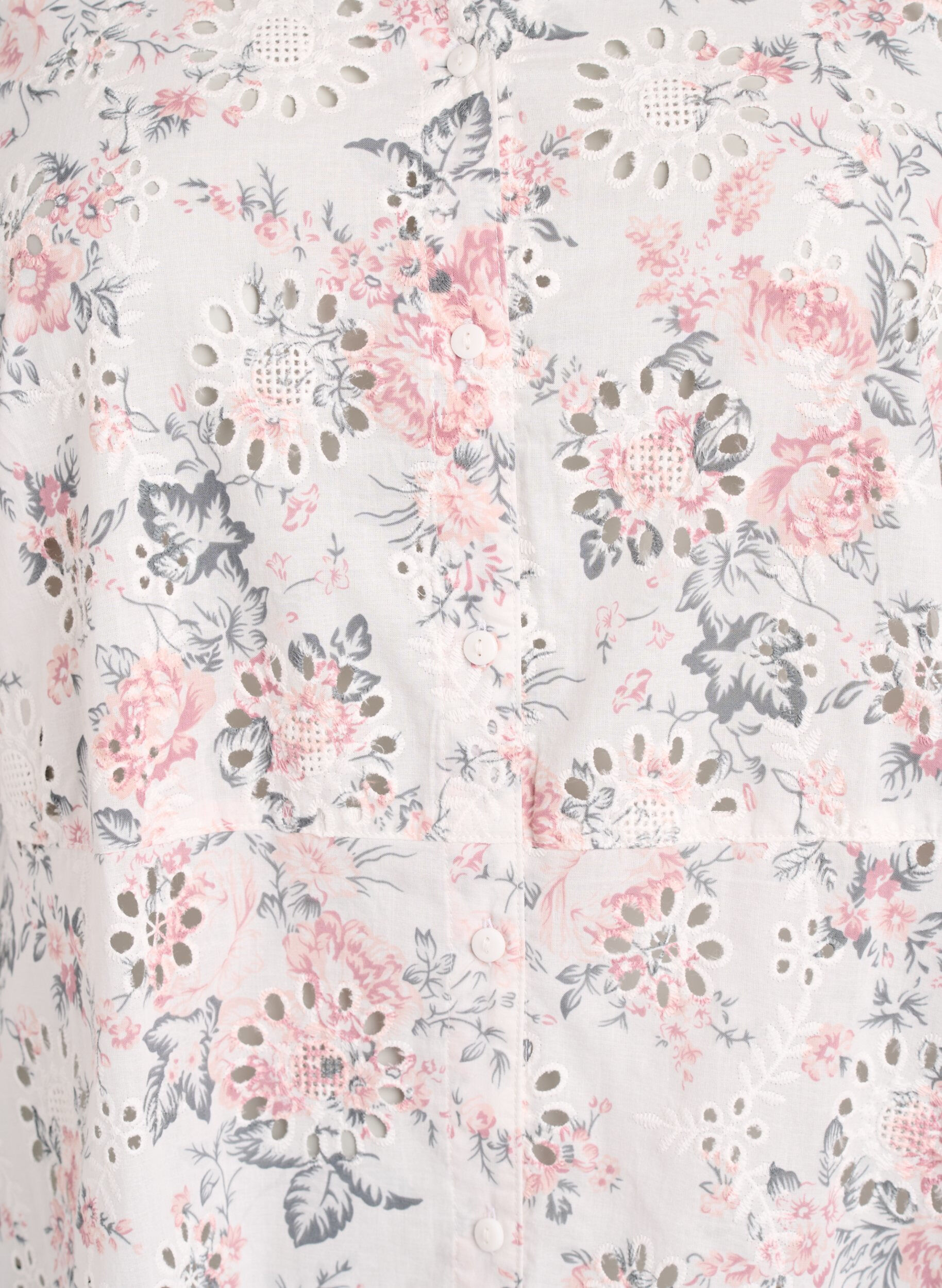 ZizziRobe en coton &agrave; imprim&eacute; floral et broderie anglaise, Vanille, Packshot image number 2