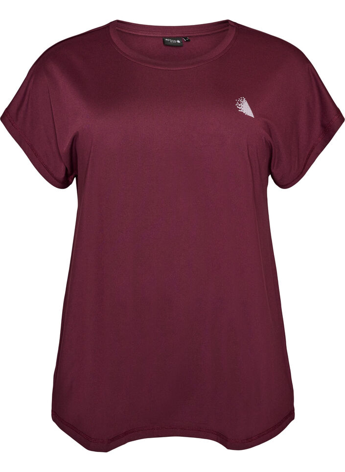 T-shirt de sport couleur unie, Bordeaux, Packshot image number 0