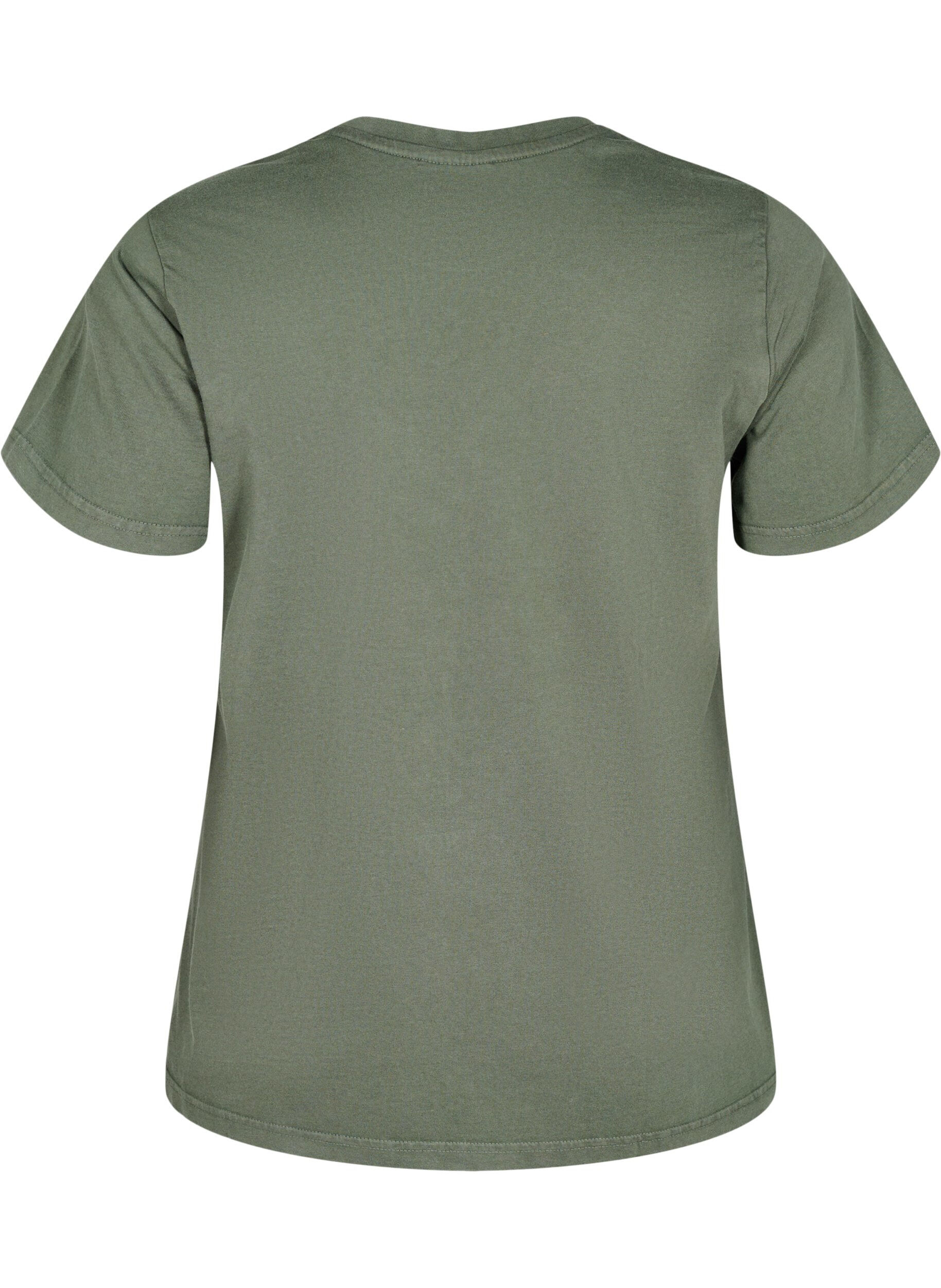 Zizzi Tee-shirt en coton biologique avec imprim&eacute;, Vert, Packshot image number 1