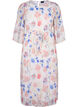 Robe plissée florale avec cordon de serrage, White/Blue Floral, Packshot image number 0