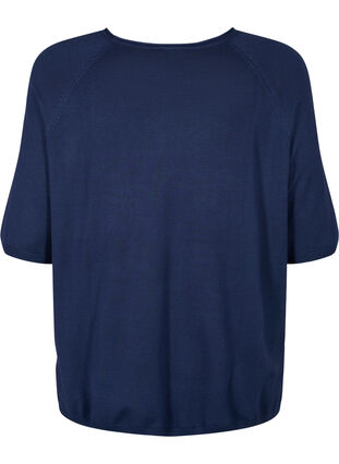 Chemisier tricot en viscose avec manches 3/4, Navy Blazer, Packshot image number 1
