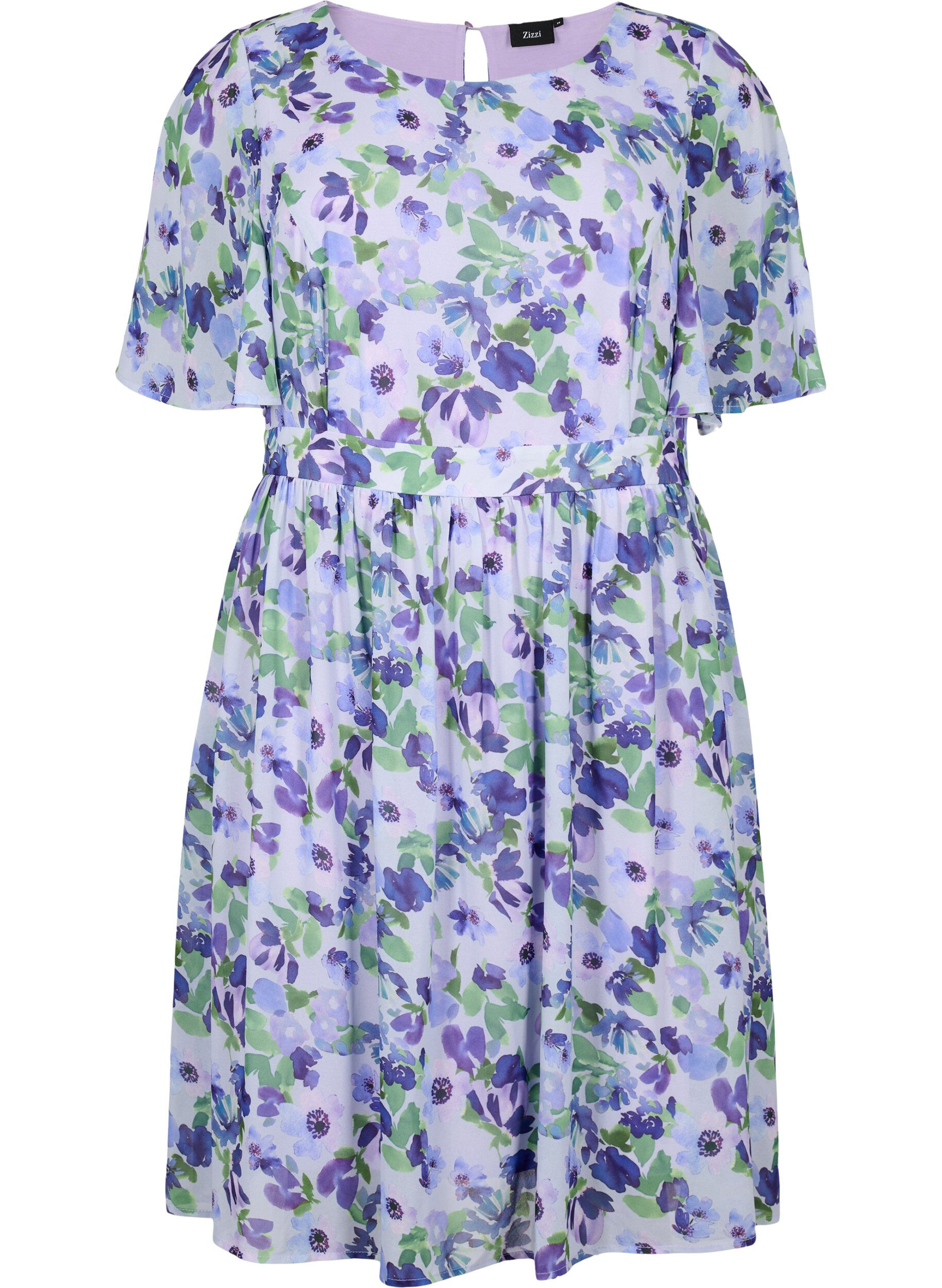 Zizzi Robe florale &agrave; manches courtes, Xenon B. Flower AOP, Packshot image number 0