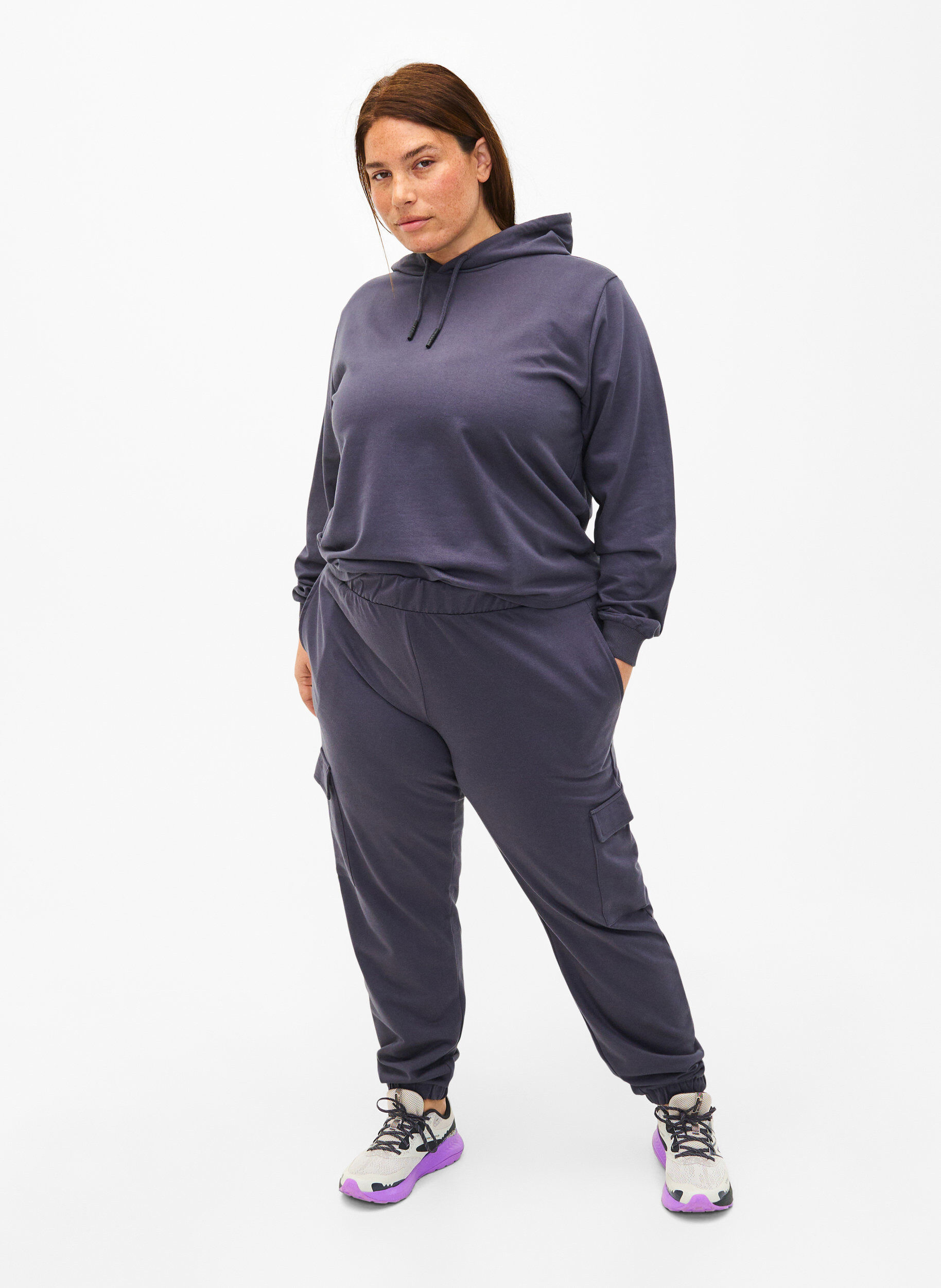 Zizzi Sweat &agrave; capuche, Ombre Blue, Model image number 2