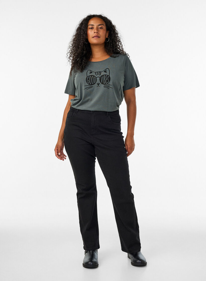 T-shirt imprim&eacute;, Vert, Model image number 1