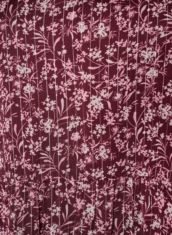 Tunique &agrave; imprim&eacute; floral et fils scintillants, Bordeaux, Packshot image number 2