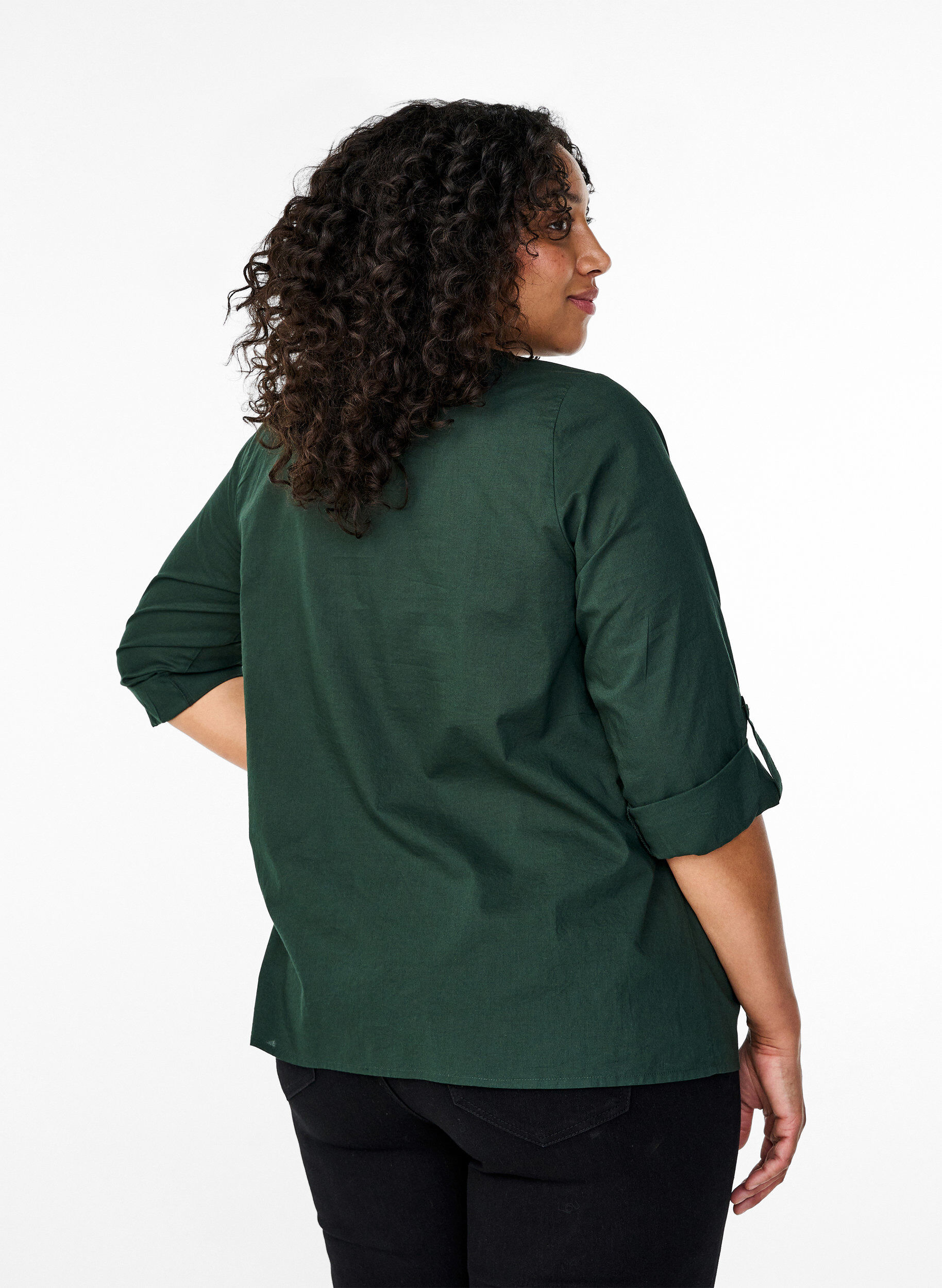 Zizzi FLASH &ndash; Chemise avec d&eacute;tails en crochet, Scarab, Model image number 1