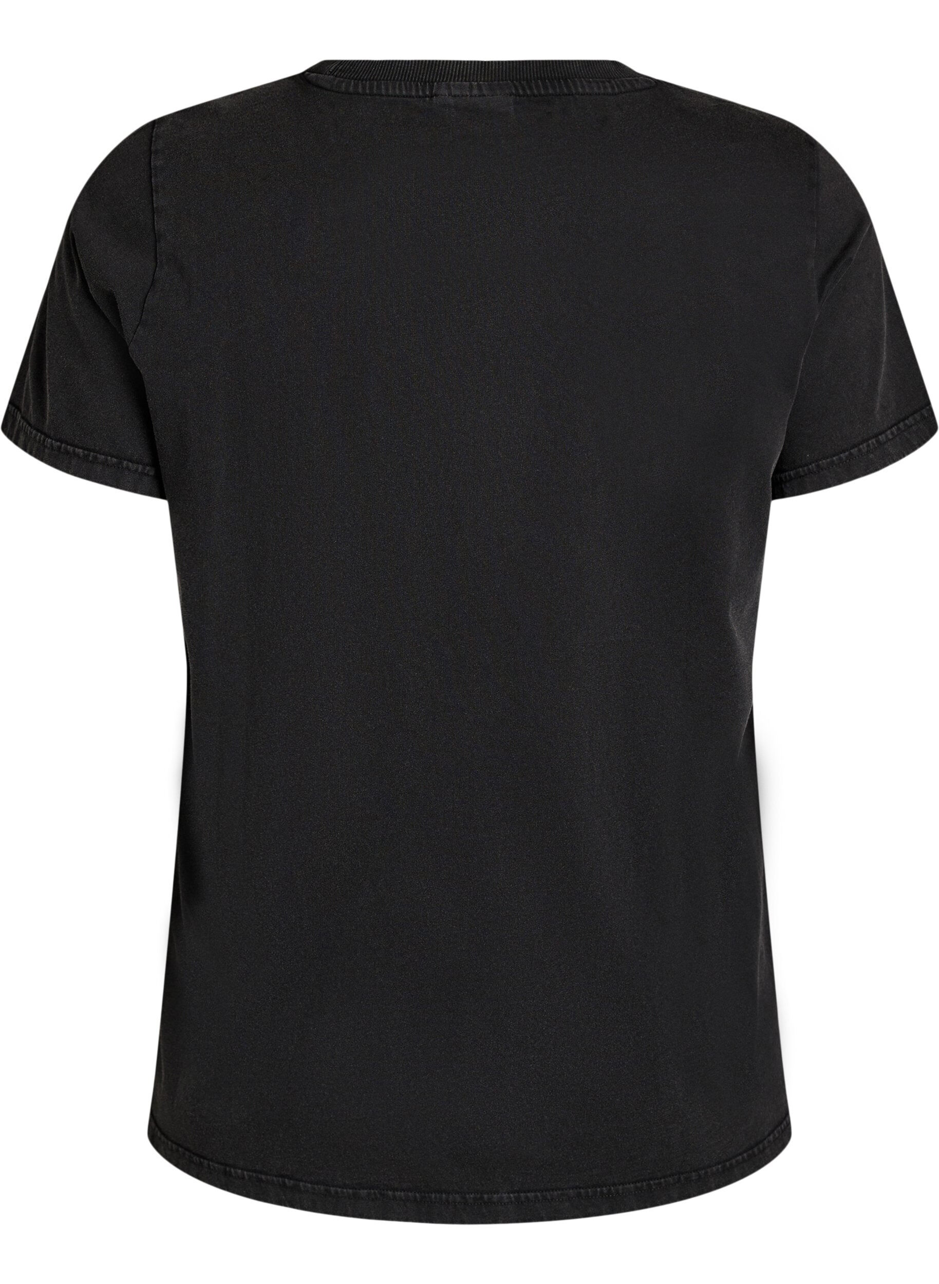 ZizziT-shirt &agrave; imprim&eacute; chien et effet d&eacute;lav&eacute;, Gris anthracite, Packshot image number 1