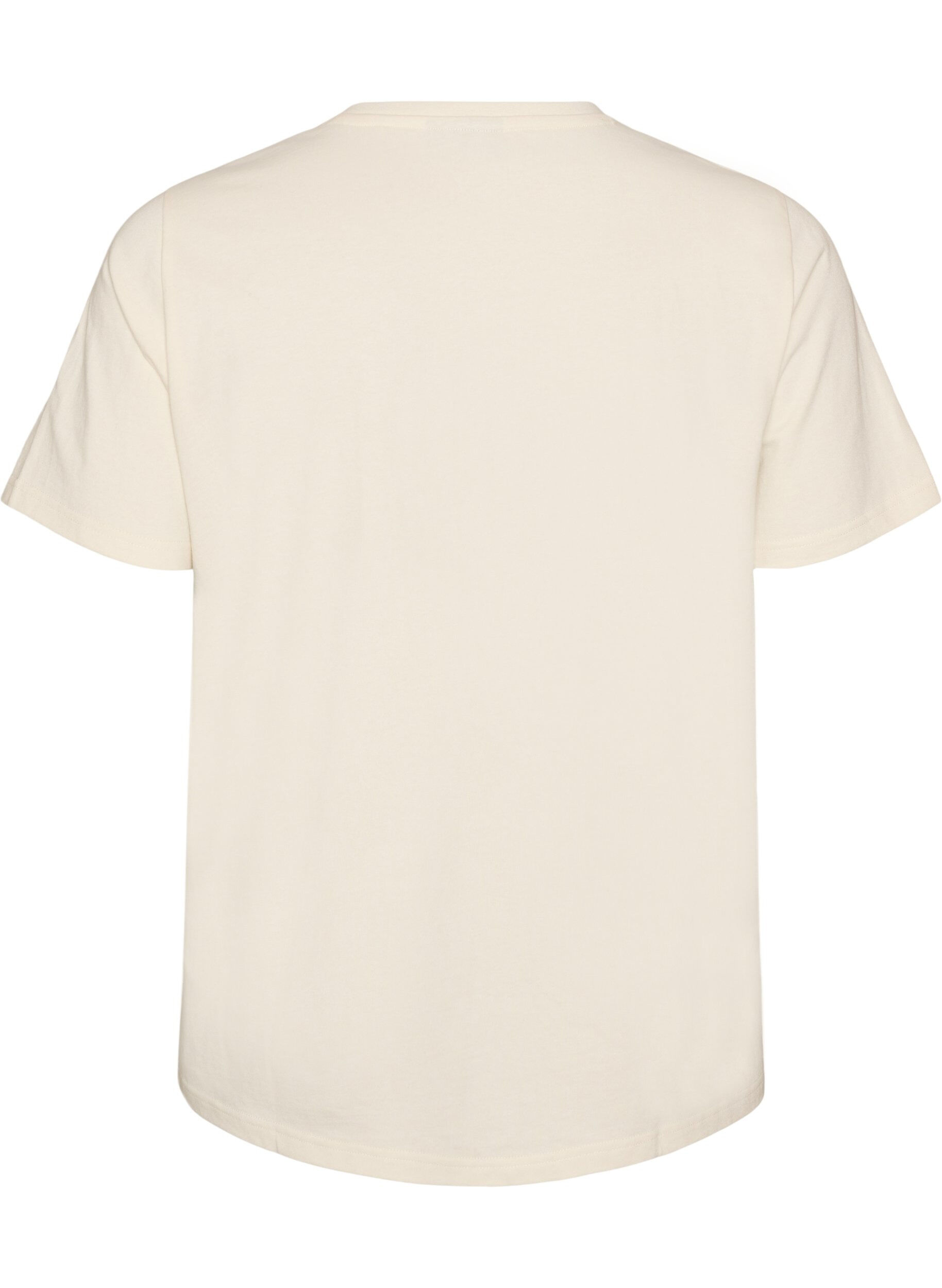 ZizziT-shirt en coton avec texte imprim&eacute;, Blanc, Packshot image number 1