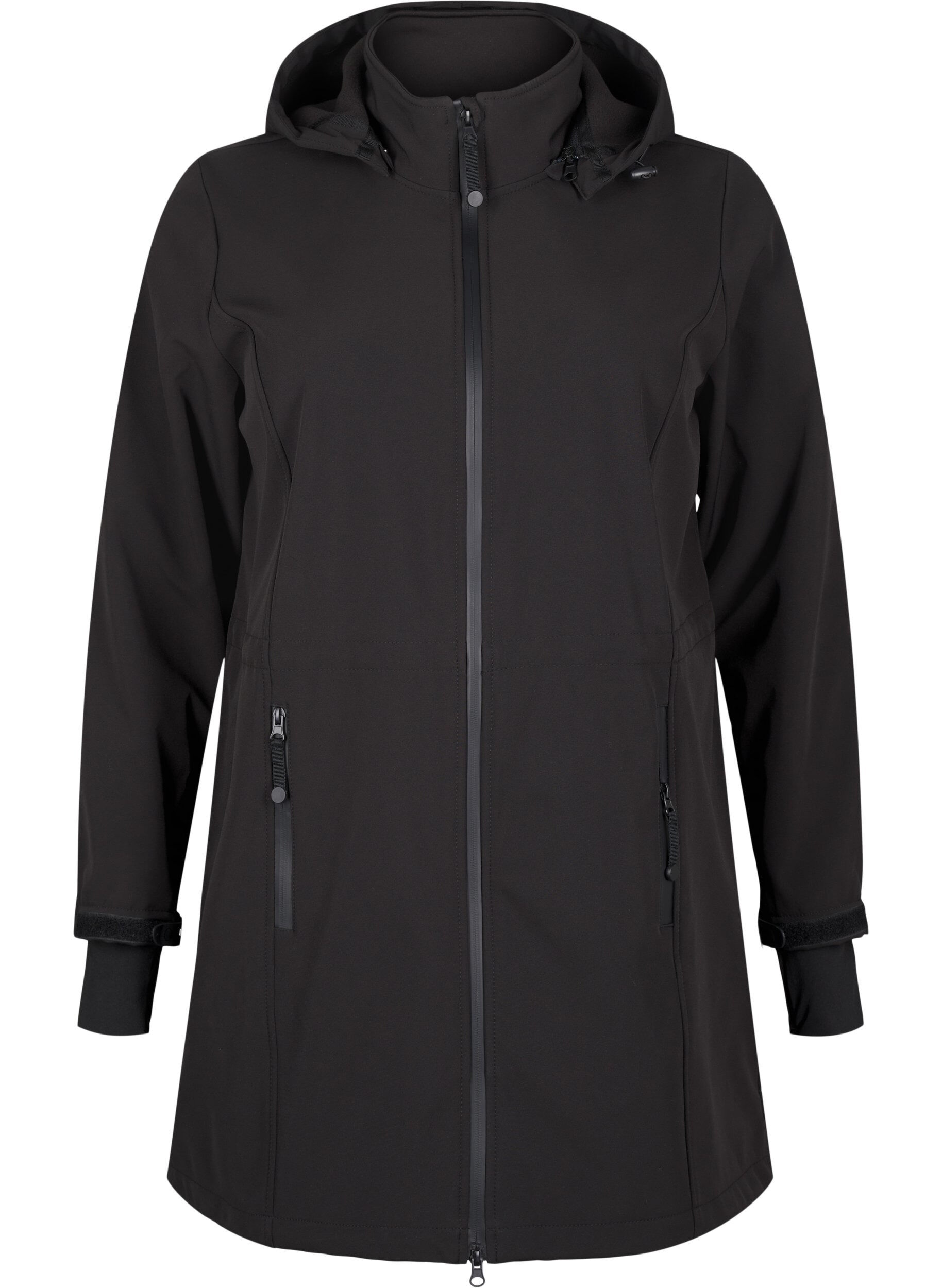 Zizzi Veste softshell avec capuche amovible, Noir, Packshot image number 4
