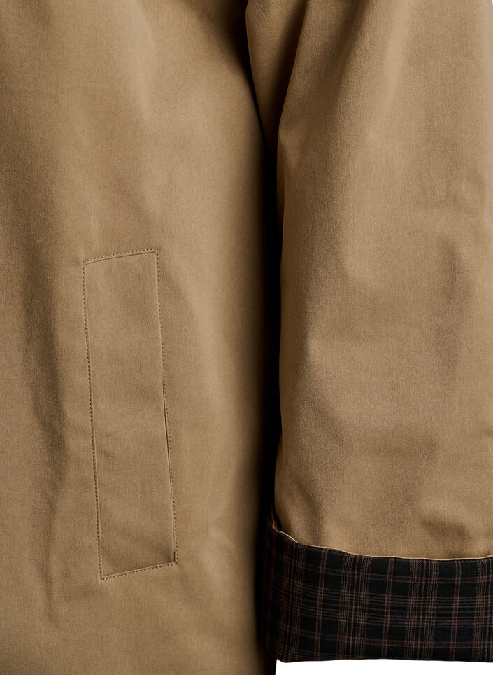 Veste mi-longue avec col en velours c&ocirc;tel&eacute;, Beige, Packshot