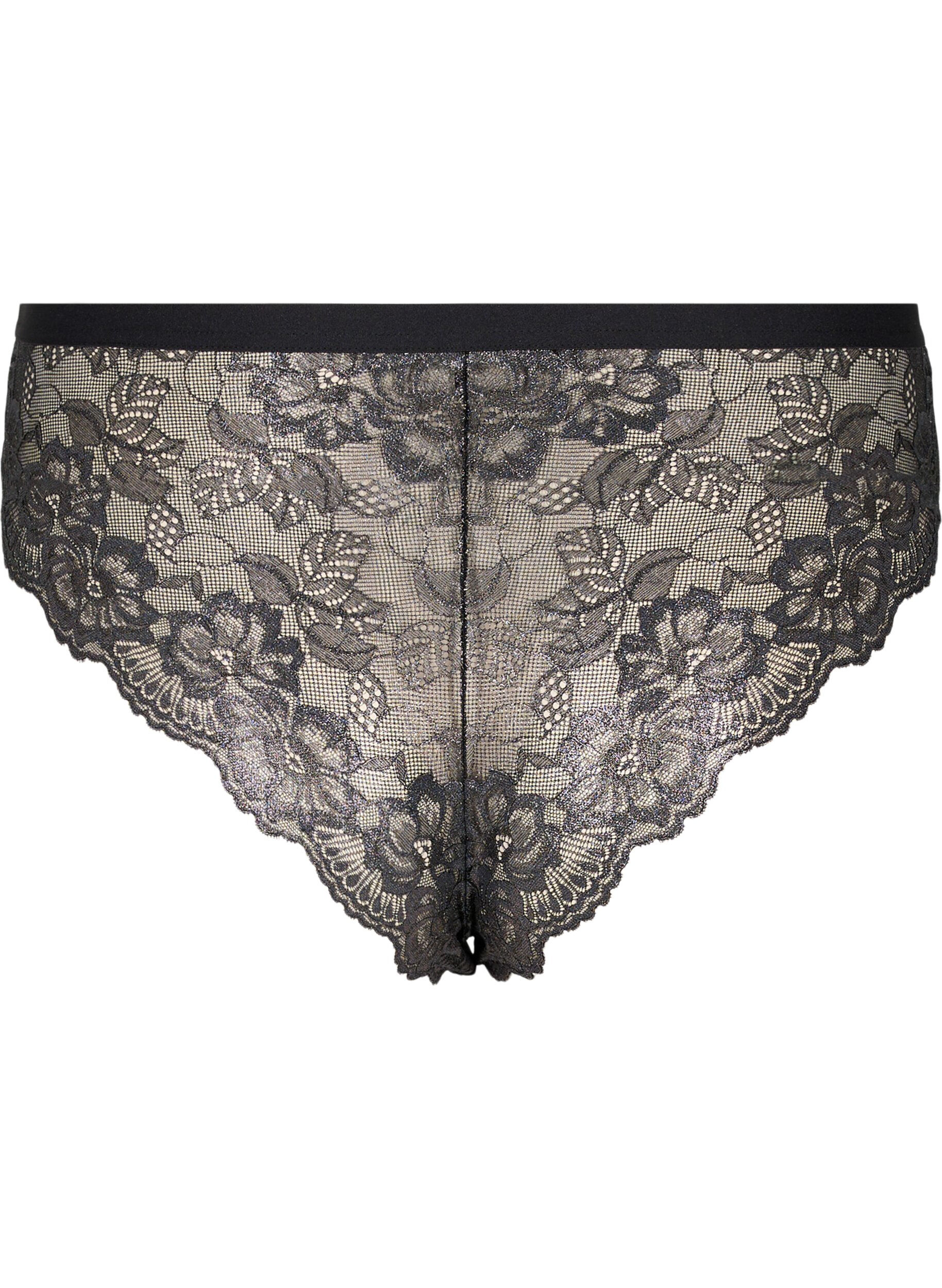 Zizzi Culotte avec dentelle, Black, Packshot image number 1