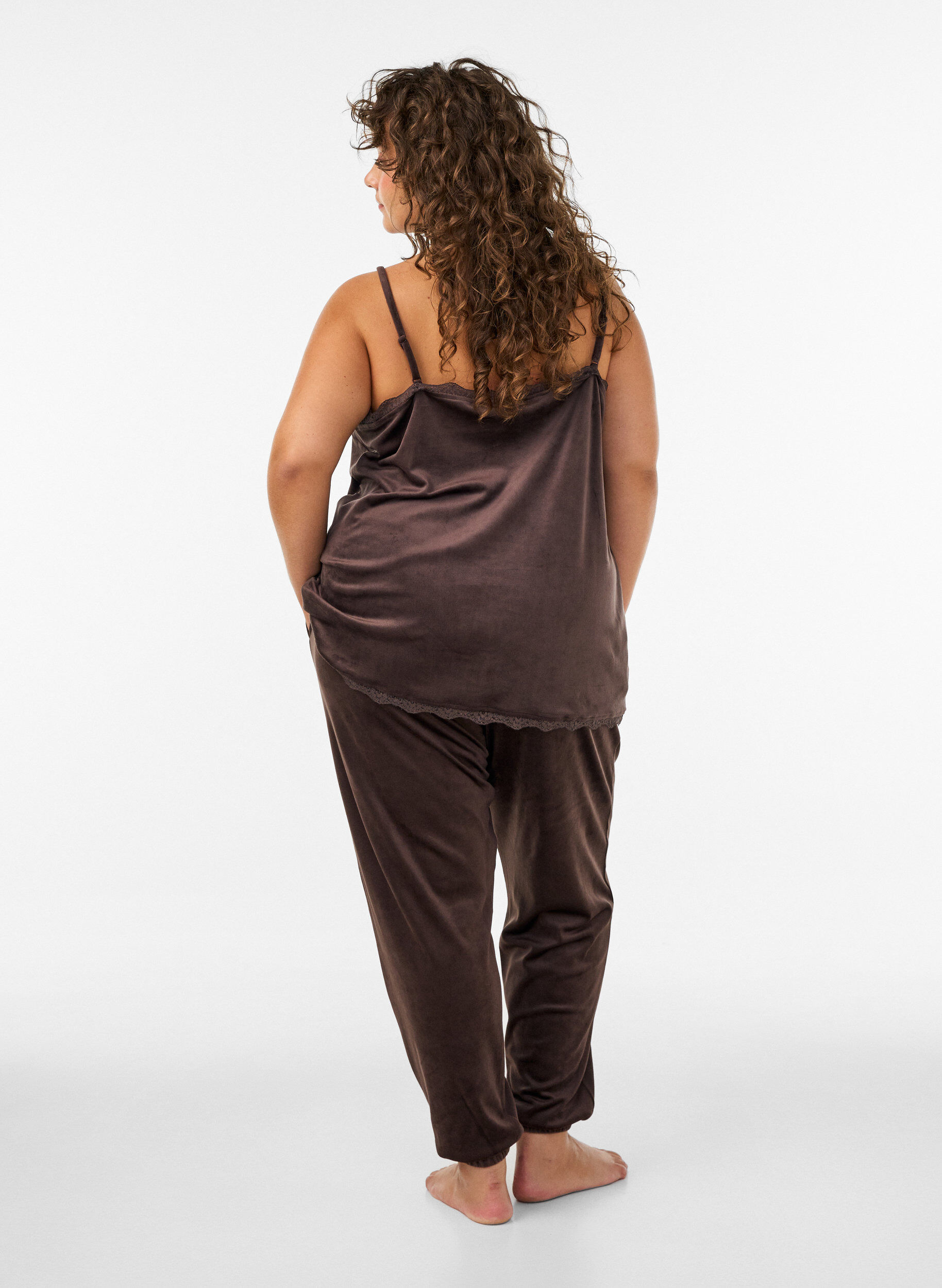 ZizziPantalon ample en velours, Marron, Model image number 2