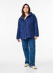 Veste courte de printemps avec capuche amovible, Bleu, Model image number 1