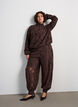 Pantalon ballon en dentelle avec short int&eacute;rieur, Marron, Model image number 0