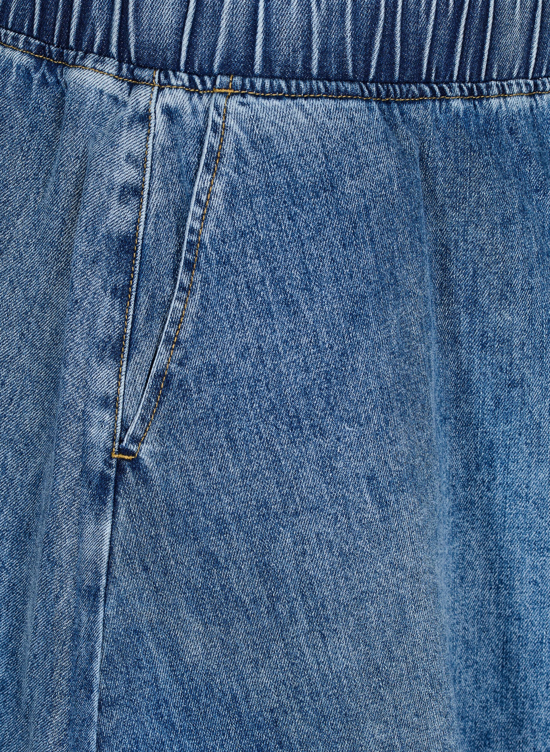 ZizziMini-jupe patineuse en jean, Bleu, Packshot image number 2