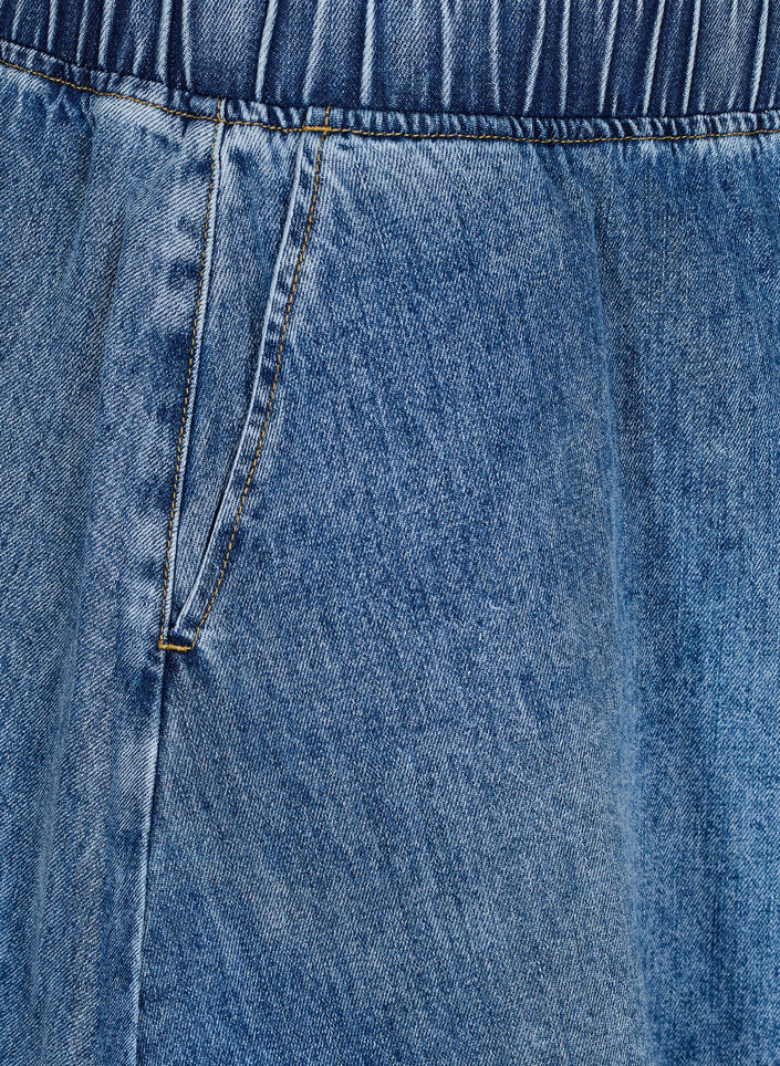 Mini-jupe patineuse en jean, Bleu, Packshot image number 2