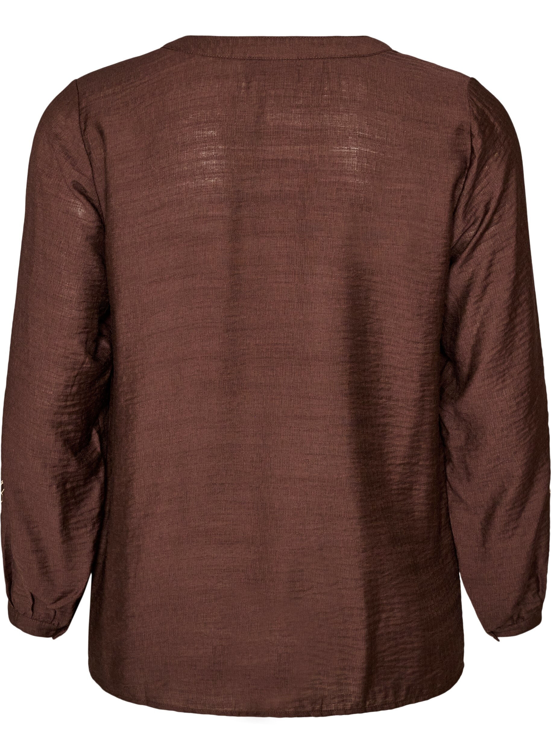 ZizziChemise en viscose avec manches brod&eacute;es, Marron, Packshot image number 1