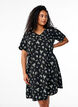 Robe &agrave; manches courtes avec col en V, Noir, Model image number 0